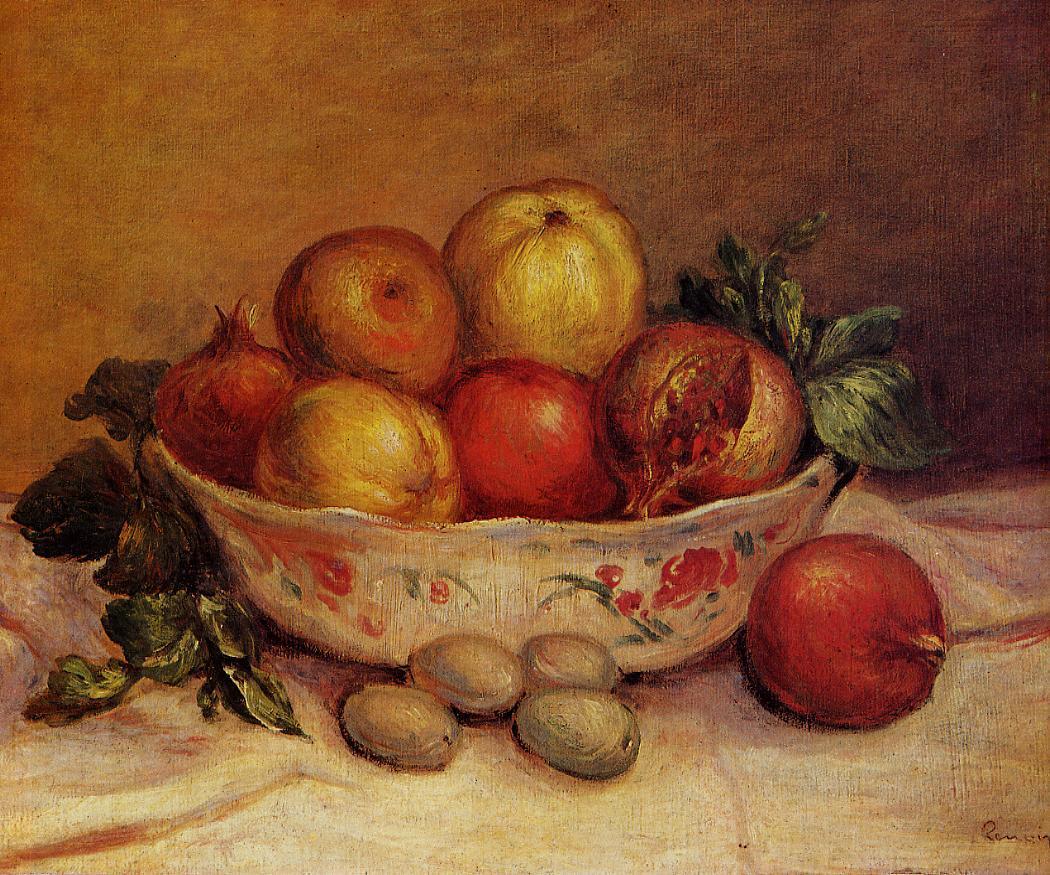 Still Life with Pomegranates - Pierre-Auguste Renoir painting on canvas